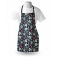 thumbnail image 4 of Floral Apron, Oriental Blossom Motifs Boho Classic Petals Shabby Retro Vintage Art, Unisex Kitchen Bib with Adjustable Neck for Cooking Gardening, Adult Size, Night Blue and Multicolor, by Ambesonne, 4 of 4