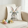 thumbnail image 4 of FcBaudy Easter Pillow Rabbits And Easter Egg Patterns Throw Pillow Cases Decorative Cushion Covers For Sofa Couch Home Easter Decor Linen pillowcase, 4 of 6