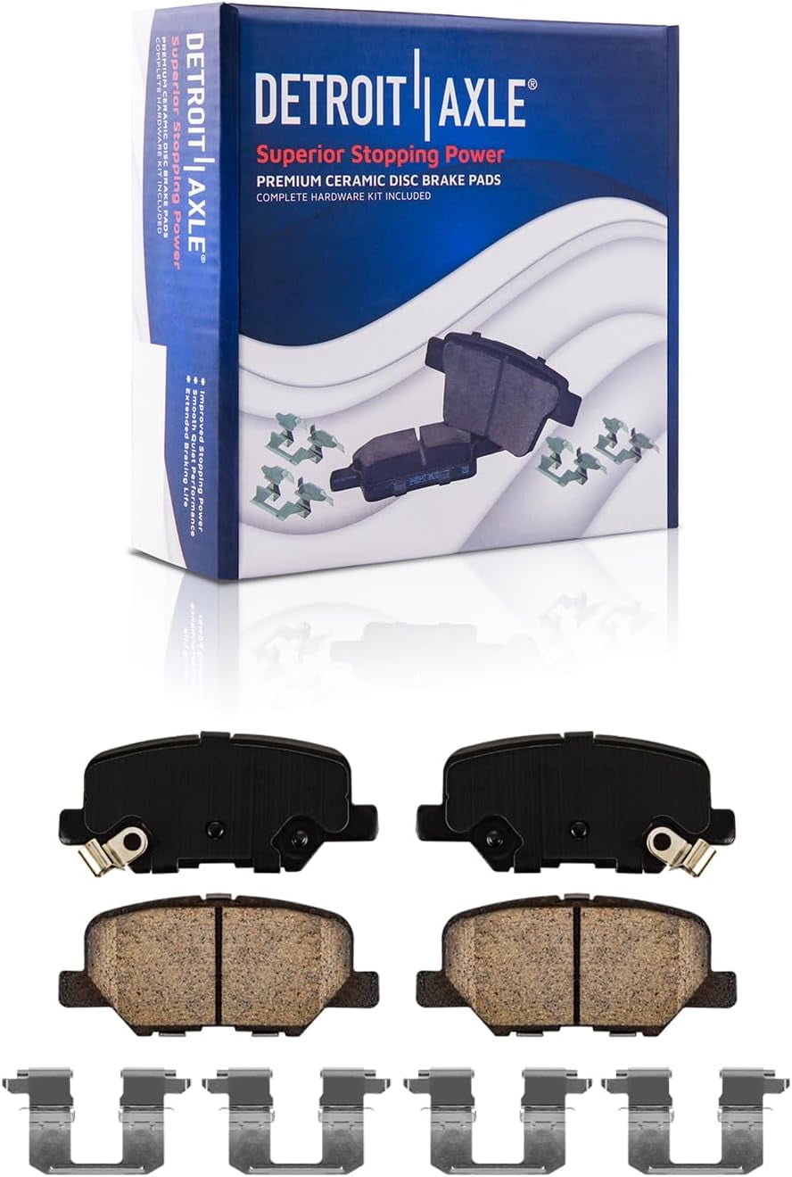 Detroit Axle - 8pc Brake Kit for 2014-2020 Mitsubishi Outlander 2016-2024 Outlander Sport, Drilled and Slotted Disc Brake Rotors Ceramic Brakes Pads : 11.57" inch Front and 11.89" inch Rear Rotor