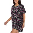 thumbnail image 2 of Bixox Women's Daisies Flowers Printed Pajama Set 2 Piece Lounge Set Top and Shorts Soft Pajamas, Shorts with Pockets, 2 of 7