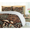 thumbnail image 5 of Ambesonne Boho Esoteric Duvet Cover Set, Hidden Woodland Skull, Queen, Cream Paprika Cadet Blue, 5 of 6