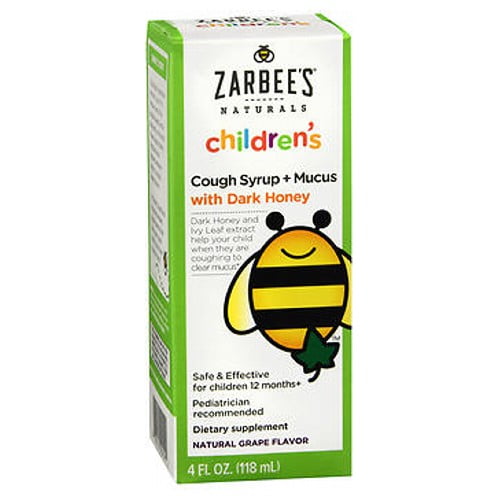 Zarbees Zarbee's Naturals Children's Cough Plus Mucus Relief Syrup, Natural Grape Flavor 4 oz