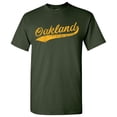thumbnail image 2 of UGP Campus Apparel Oakland City Baseball Script Basic Cotton T-Shirt - Small - Forest, 2 of 6