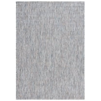 SAFAVIEH Courtyard Mitre Geometric Indoor/Outdoor Area Rug, Ivory Blue/Beige, 4' x 5'7"