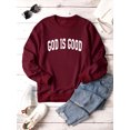 thumbnail image 5 of QAFOPEH Women Letter Printed Crew Neck Long Sleeve Sweatshirt, 5 of 7