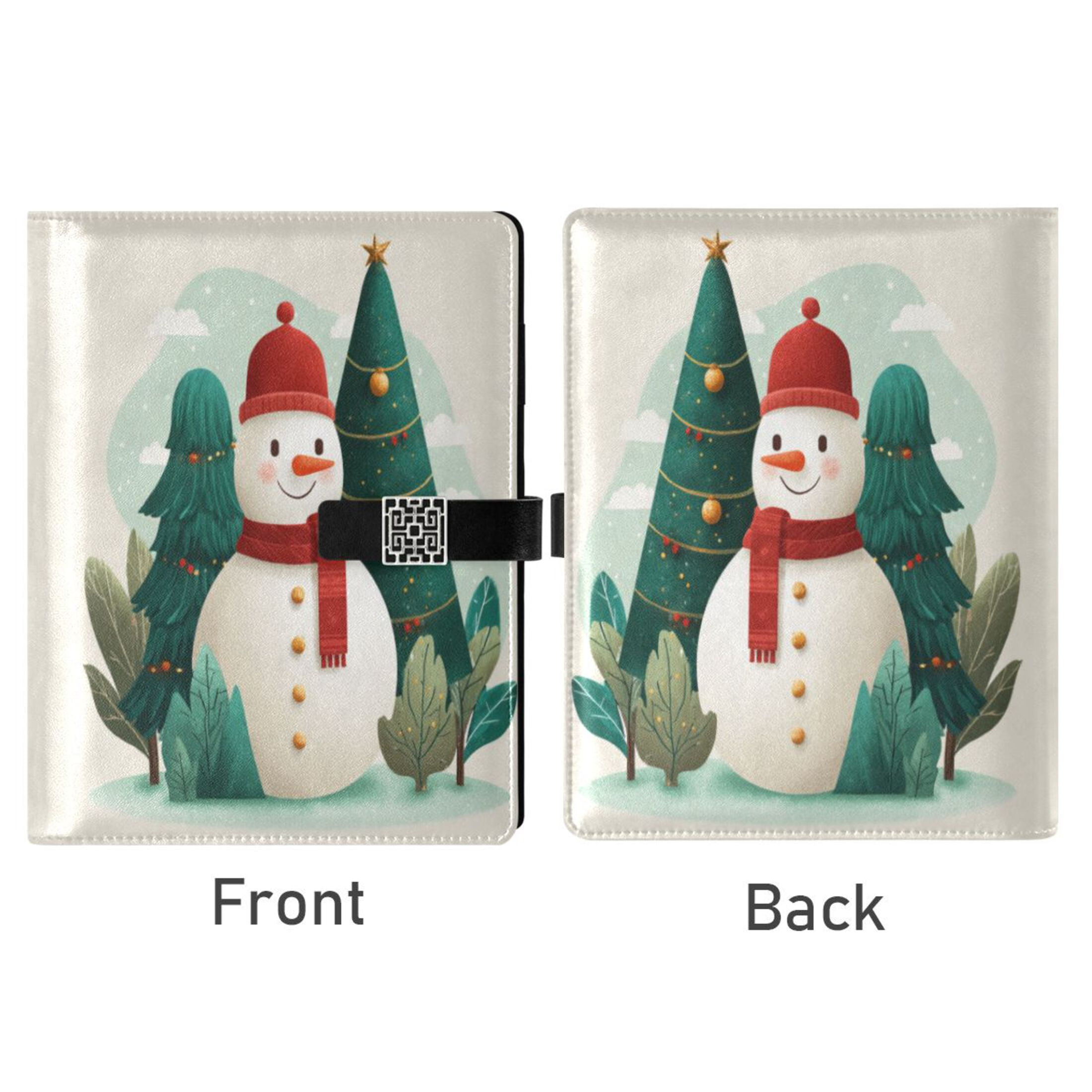 Leather Planner Leather Notebook Notebook Journal Binder Design Pen Pocket Design Convenient for Storage A Beautiful Watercolor Christmas Snowman
