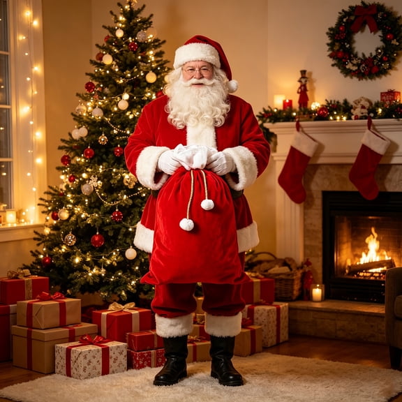 Christmas Red Velvet Santa Gift Bag, 19.69x27.56 Inch Christmas Gift Sack, for Xmas Present, Gift Wrap