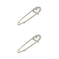 thumbnail image 4 of Justharion Foulard de Sécurité en Cristal pour Robe, Col à Épingles, Col à Revers, Cœur en Cristal, Or, 2 Pcs, 4 of 6