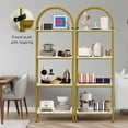 thumbnail image 3 of 4-Tier Arched Bookshelf, Industrial Style Open Bookcase with Metal Frame, Freestanding Display Shelving Unit for Living Room, Bedroom, Office Storage, 3 of 6
