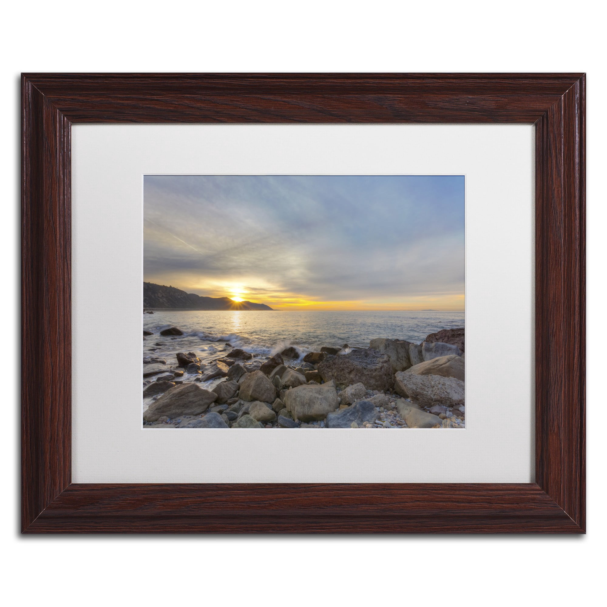 Trademark Fine Art "Breaking Day" Canvas Art by Chris Moyer, White Matte, Wood Frame