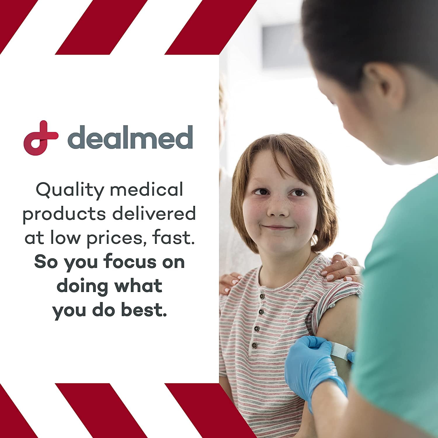 Dealmed 4" Elastic Bandage Wrap with Clip Closure, Stretched Compression (50 Rolls/Case)