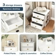 thumbnail image 2 of GVN Nightstand, Bedside Table,White Nightstand with 3 Drawers, Night Stand for Bedroom,Bedside Table with Fabric Bins, Leather Finish, 2 of 12
