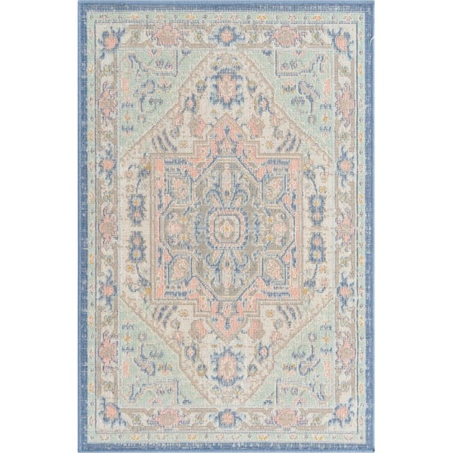 Unique Loom Tapis de Bordure Whitney Médaillon 2' 2 x 3' Rectangle Multi/ivoire