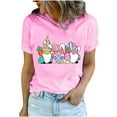 thumbnail image 2 of EGNMCR T-shirt de Pâques Chemises pour Femmes Imprimé de Pâques T-shirt à Col Rond pour Femmes Mode et Confortable Haut de Chemise pour Femmes Haut/chemise à Manches Courtes à Col Rond T-shirt pour Femmes, 2 of 7