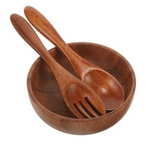 SEWCHICS Multi-Use Wooden Salad Bowl Set with Smooth Edges, Lightweight Design, and for Storage