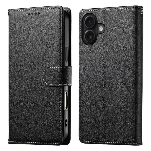 Funda para FOXDOCK iPhone 16 Plus – Cuero Premium, 3 ranuras para tarjetas, Protección contra impactos