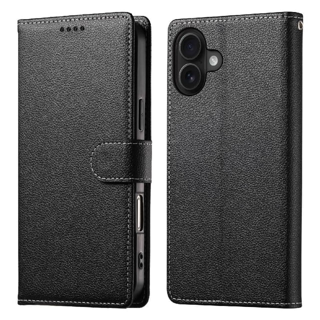 Funda para FOXDOCK iPhone 16 Plus – Cuero Premium, 3 ranuras para tarjetas, Protección contra impactos