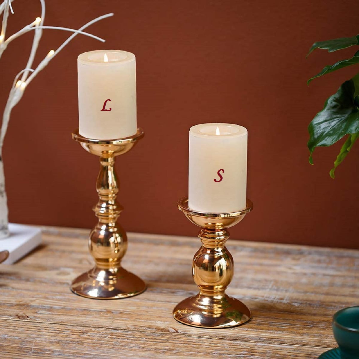 GOLD 24" Globe Ring Candle Holder Metal Lantern Wedding Party Home Centerpieces 