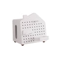 thumbnail image 2 of HOMKYO 8.66x 5.71x9.06in Pegboard House Tissue Box Desktop Organizer, Drawer Storage Rack for Remote Control(White), 2 of 6
