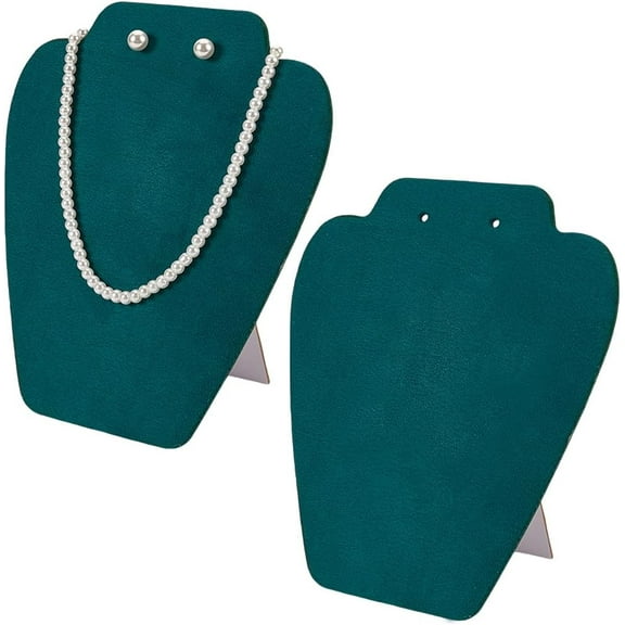 2 PCS Velvet Jewelry Necklace Display Stand 7.68 inch Height Dark Green Earring Pendant Chain Holder Model Necklace Display Holder Jewelry Pendant Storage Rack for Shows