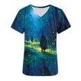 thumbnail image 6 of HOMBOM Womens Graphic T Shirts Graphic Festive Daily Cozy Short Sleeve Young Womens V Neck Pullover Summer Shirts,M, 6 of 7