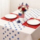 thumbnail image 1 of Decoraciones para el Día de los Caídos, decoraciones para el 4 de julio, camino de mesa de gasa con estrellas azules, malla transparente, decoración de mesa larga con estrella brillante para fiestas,, 1 of 6