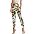 thumbnail image 2 of Renewold Sunflower Cow Print Womens Leggings with Pockets High Waisted Hip Lift Tummy Control Yoga Pants Buttery Soft 4 Way Stretch Workout Yoga Pants Cute Activewear, 3XL, 2 of 8