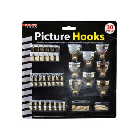 

Kole Imports OT986-24 Picture Hanging Hooks 30 Piece - Pack of 24