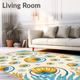 thumbnail image 2 of ODIKA 3'x5' Machine Washable Non-Slip Area Rug, Tropical Seashell Nautilus High Traffic Rug, Ivory, 708690, 2 of 7