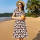 thumbnail image 4 of Easygdp A Rooster With Chickens para Vestido Transpirable de Mujer, Vestido Suelto de Manga Corta con Pliegues y Bolsillos para el Verano, 4 of 6