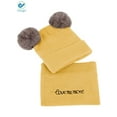 thumbnail image 5 of Deago 2Pcs Newborn Kids Baby Boy Girl Pompom Hat Winter Warm Knit Bobble Beanie Cap Scarf Set (Yellow), 5 of 8