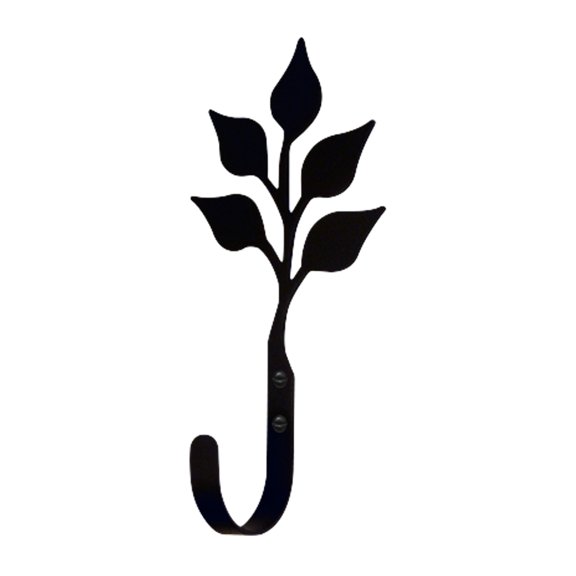 Village Wrought Iron Village Black Wrought Iron Small Leaf Wall Hook
