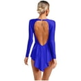 thumbnail image 2 of Kaerm Latin Dance Dress Tango Dresses Salsa Dancing Dress for Women Fringe Rhinestone Leotard Dress Blue XXL, 2 of 7