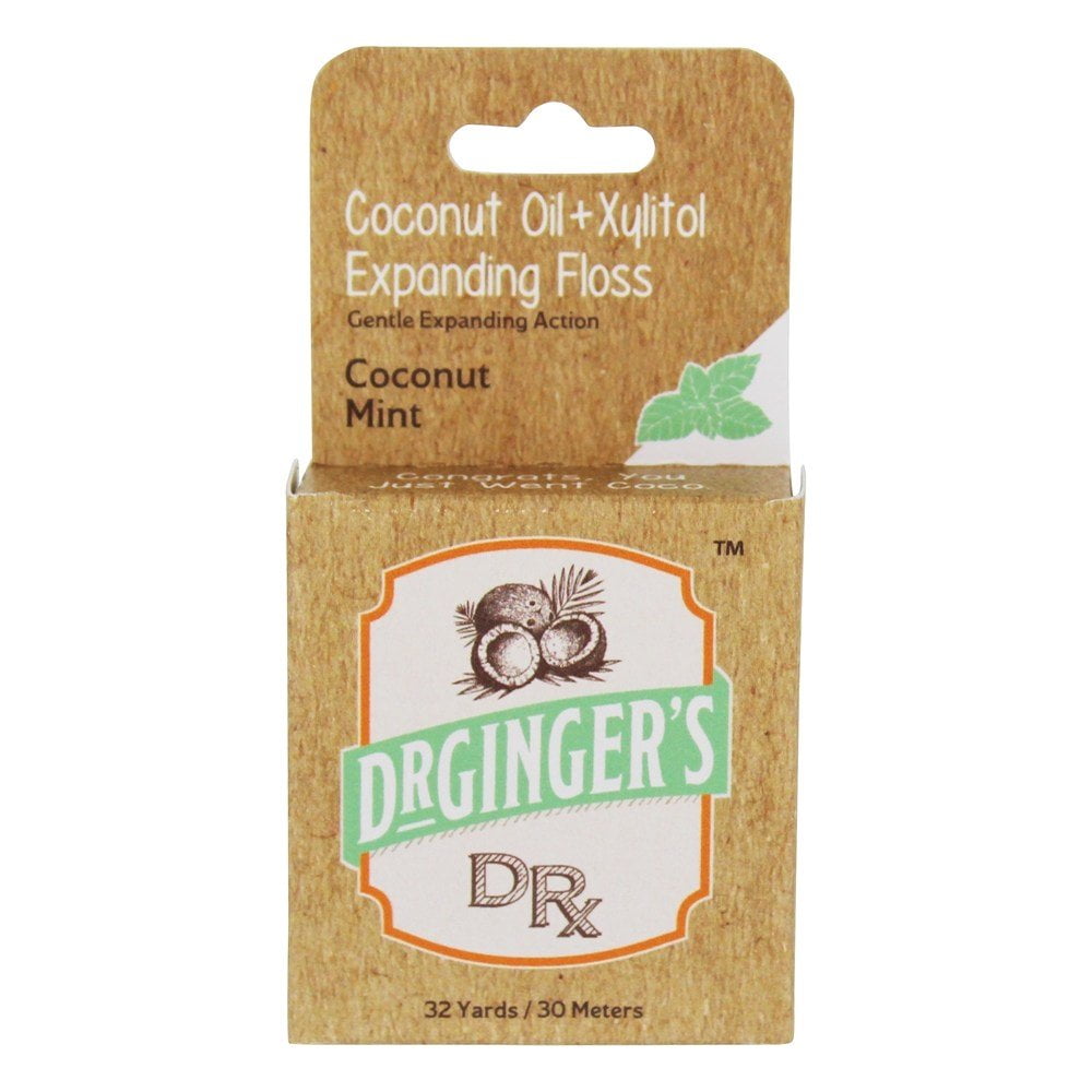 Dr. Gingers Coconut Oil + Xylitol Expanding Floss Coconut Mint 32
