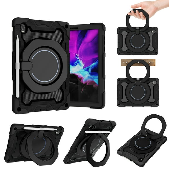 TECH CIRCLE Case for Lenovo Tab M10 Plus (10.3") (TB-X606F) Tablet - Heavy Duty Protection Rugged Case with Kickstand Portable Handle Drop Proof Cover, Black