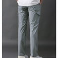 thumbnail image 5 of Yaoyar Mens Casual PantsLoose Fit Elastic Waist Pocket Pants Elastic Waist Solid Slacks Trousers(Gray,M), 5 of 9