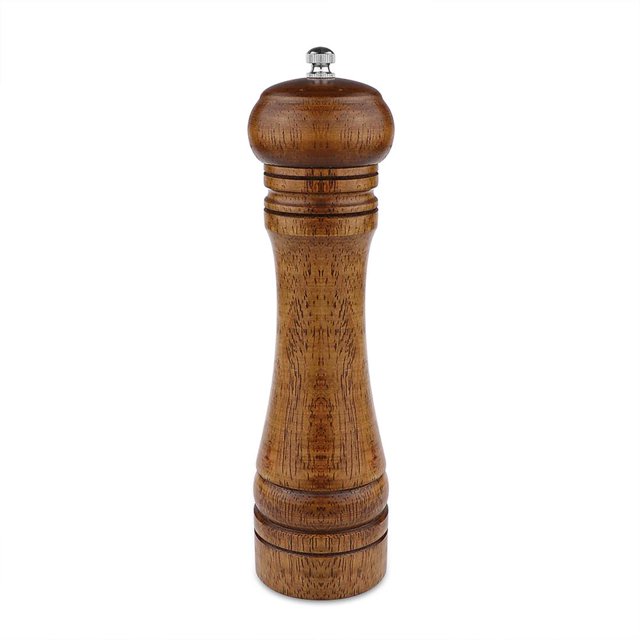 Molinillo De Sal Y Pimienta De Madera De Roble De 5.0 In Rotor De Cerámica Ajustable Fino A Grueso Moyic HA024499-02