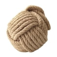thumbnail image 1 of Circular Rope Door Stopper for Home Bar Decor Cotton Linen Material 5.51 in Diameter 1.3 kg Weight with Hanging Rope, 1 of 6