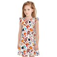 thumbnail image 1 of Fotbe Autumn Pumpkins Fall Leaves Vestido de Dormir para Niñas de 3 a 10 Años, Mangas Cortas, Estilo Princesa, Pijama Camisón con Mangas Voladas-XX-Large, 1 of 6