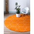 thumbnail image 1 of Unique Loom 3146697 8 x 8 ft. Geometric Trellis Frieze Round Rug, Orange, 1 of 4