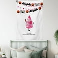 thumbnail image 4 of Halloween Tapestry, Funny Candy on Stripes with Hanging Pumpkin Spider Flag Ornaments, Wall Hanging for Bedroom Living Room Dorm Decor, 60W X 80L Inches, Pink Vermilion Dark Grey, by Ambesonne, 4 of 5