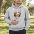 thumbnail image 3 of CONROSES Pet Pouch Hoodie for Men Kangaroo Pocket Puppy Cat Dog Hoodie Cozy Long Sleeve Warm Pet Carrier Hooded Sweatshirts, 3 of 8
