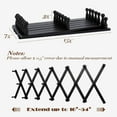 thumbnail image 2 of Expandable Wooden Wall Rack with 20 Hooks - Space-Saving Coat Rack for Hats, Mugs, Jewelry (Black), 2 of 5
