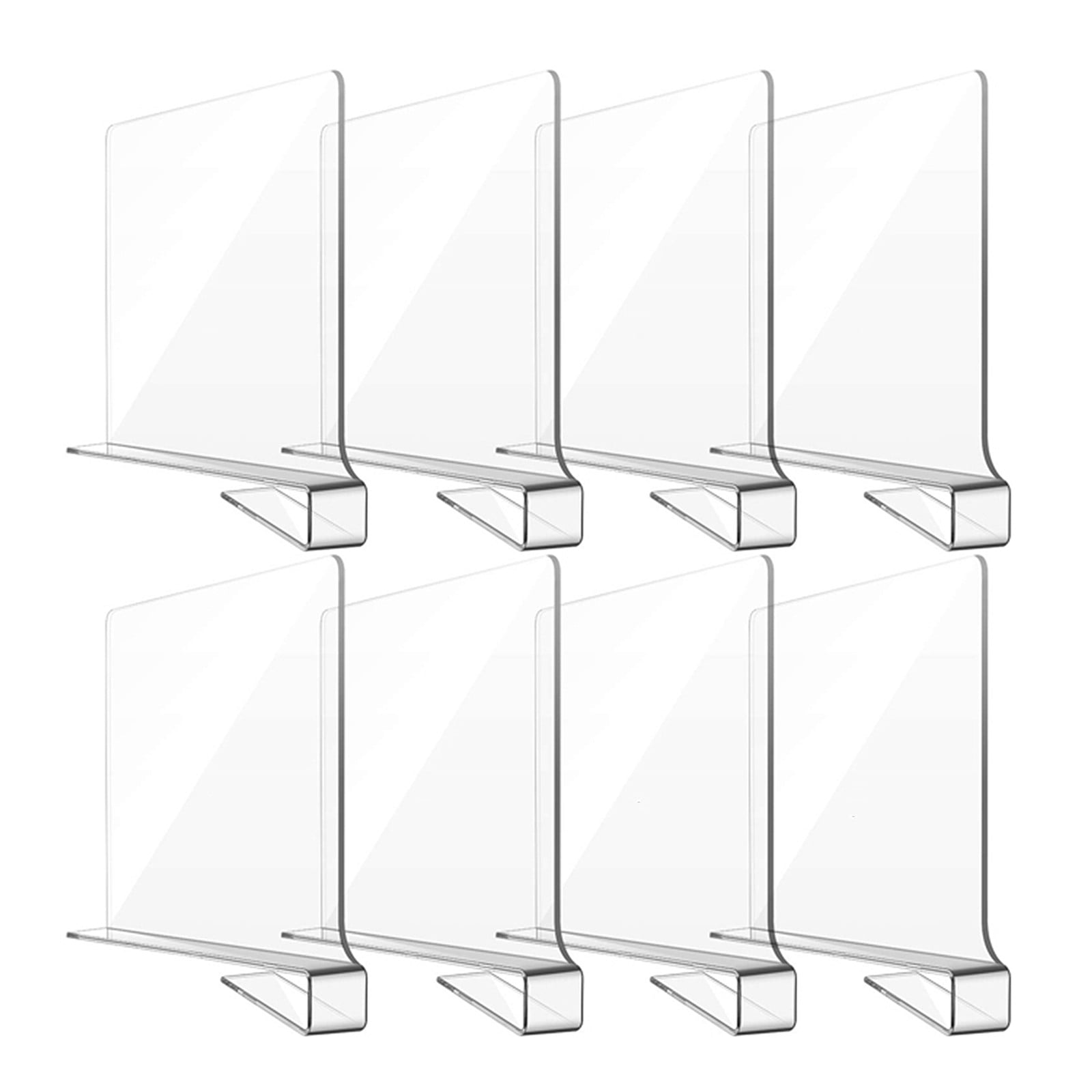 Séparateur D'étagère En Acrylique Transparent - Dimensions 28x20,8x2 Cm - Pour Placard, Rangement Vêtements, Livres - Installation Sans Outil