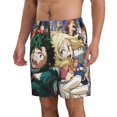 thumbnail image 2 of Anime Mha My Hero Academia Men's Beach Shorts Swim Trunks Casual Quick Dry Board Shorts Swimwear with Mesh Lined and Pockets, 2 of 8