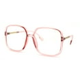 thumbnail image 3 of Womens 90s Oversize Rectangular Butterfly Clear Lens Eyeglasses Pink Gold, 3 of 4