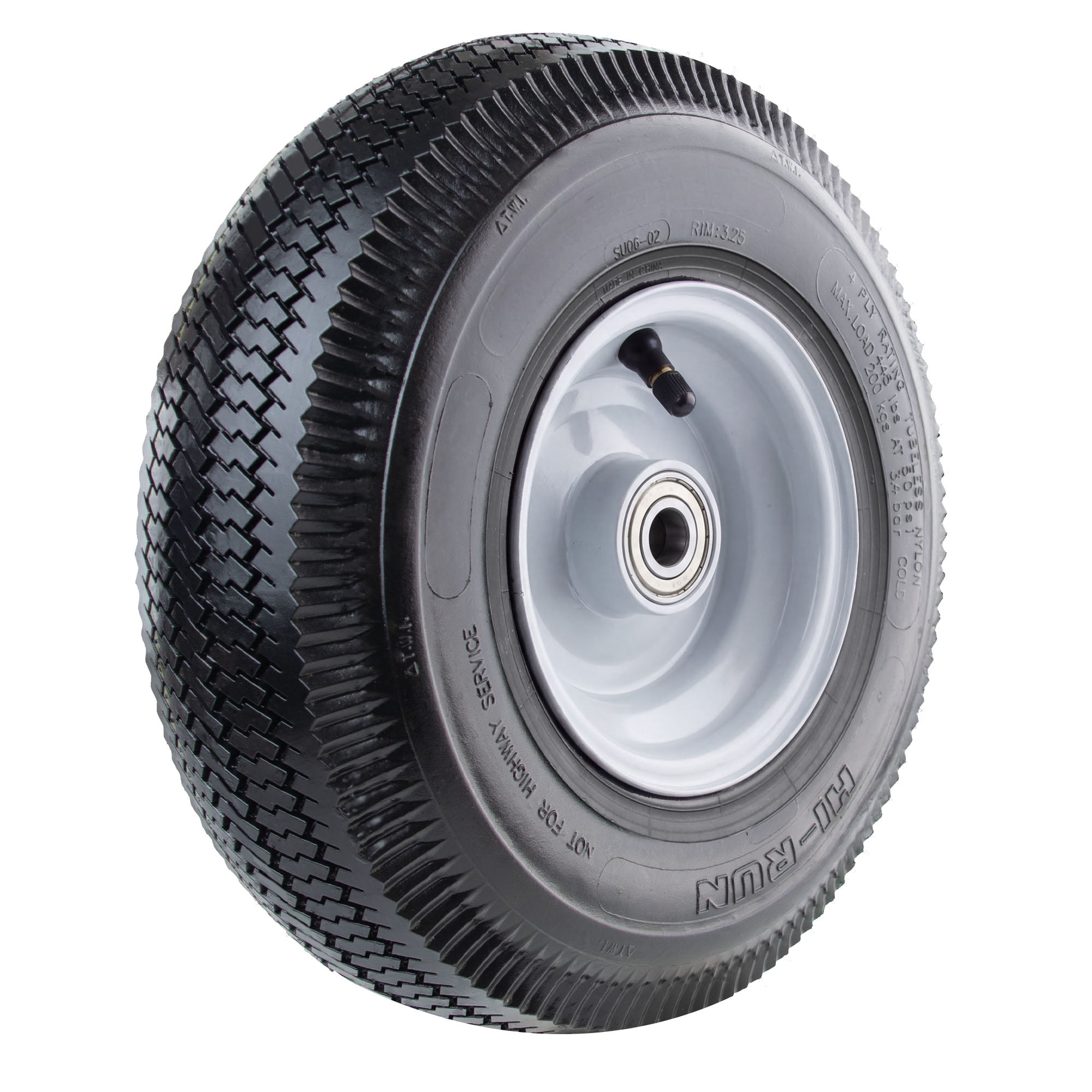 Hi-Run Sawtooth 4.10/3.50-4 4PR Pneumatic Wheelbarrow Tire Wheel 5/8" Axle Bore