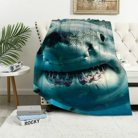 BCIIG Great White Shark Warm Lightweight Blanket Soft Fleece Blankets Throw Blanket for All Seasons 40x50in