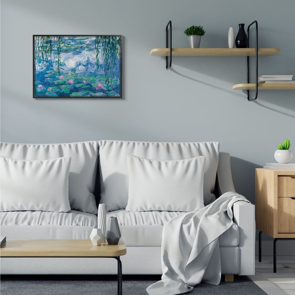 Stupell Industries Classic Water Lilies Painting Monet Pond Detail Framed Wall Art Design by Claude Monet, 24" x 30", Black Framed