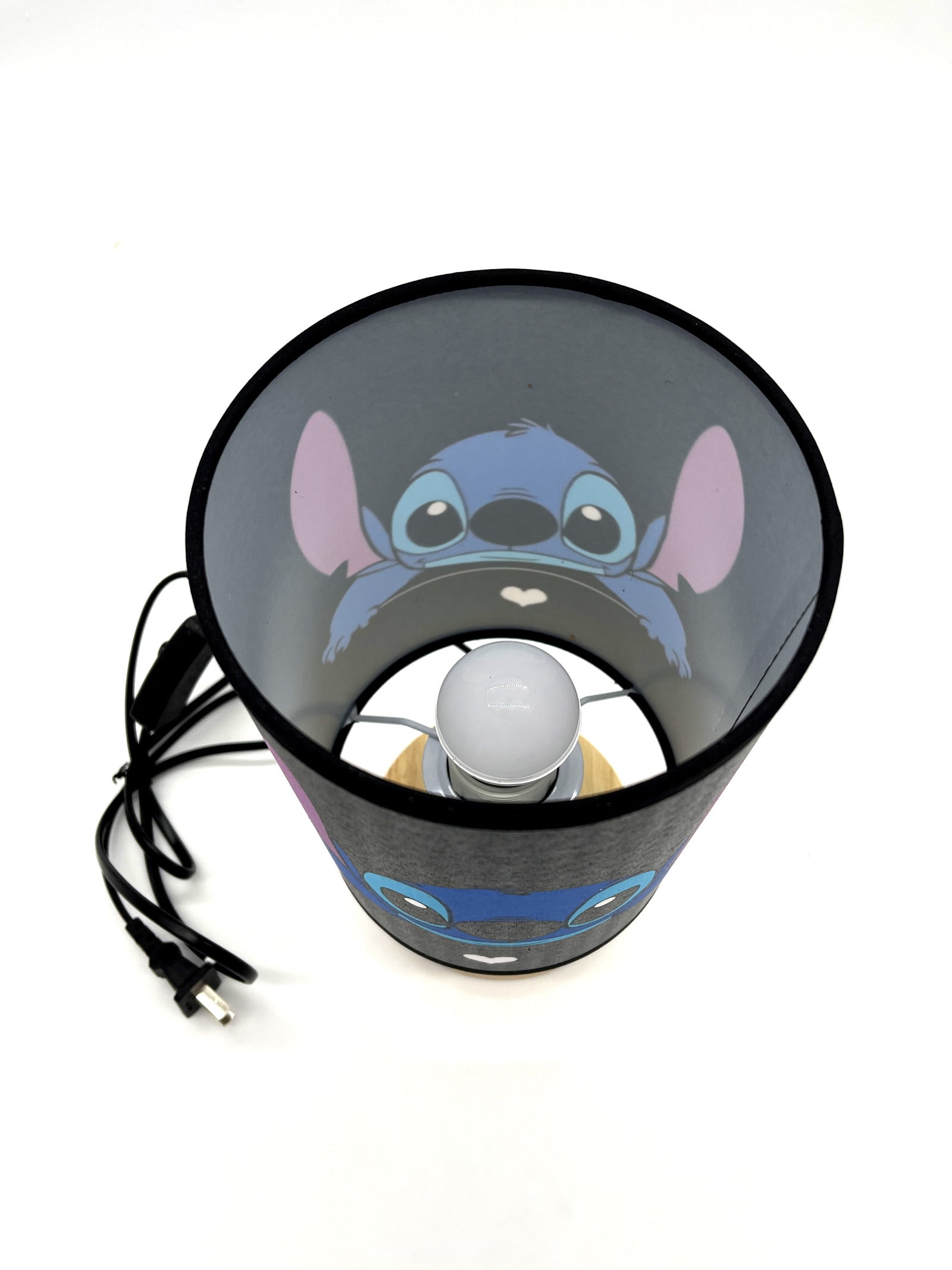 Night Light Stitch Table Lamp Wood Base Room Decoration or Great Gift Ideas